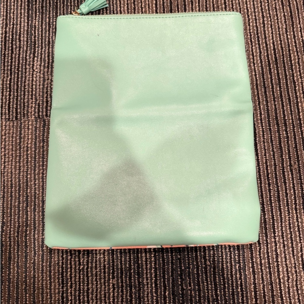 Rachel Pally Teal & Peachy foldover pouch - Picture 3 of 6